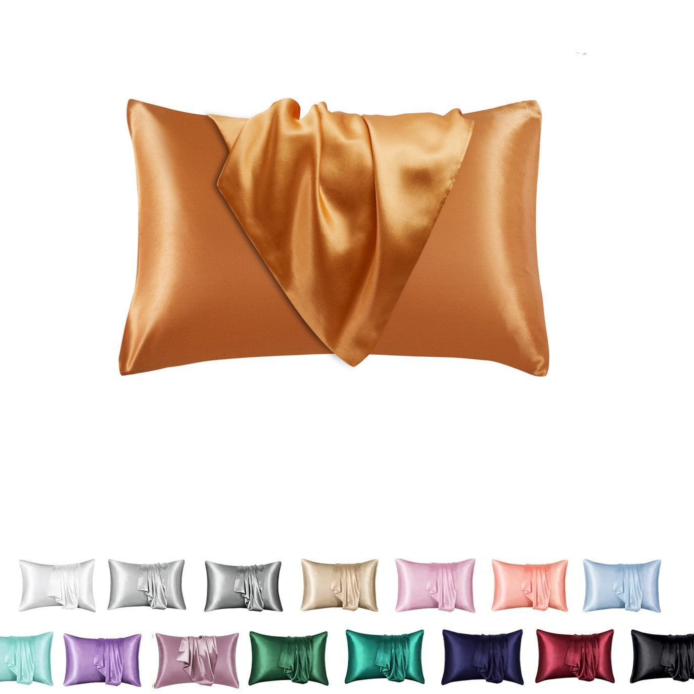 Simulation silk solid color polyester pillowcase envelope pillow pillow cases pillow pair multi-color