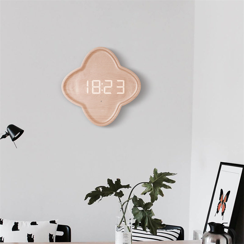 Nordic style LED living room wall clock Simple flower clock