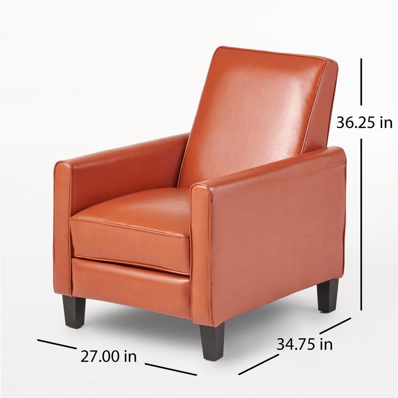 Recliner Push Back Chair for Elegant Home Décor Orange