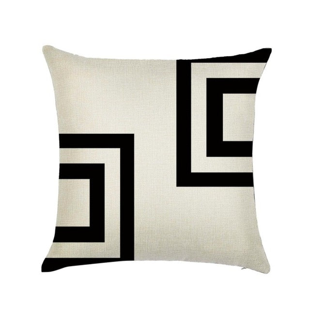 Linen Cotton Geometrisch Throw Pillow Cushion Home Sofa Decor 45X45cm