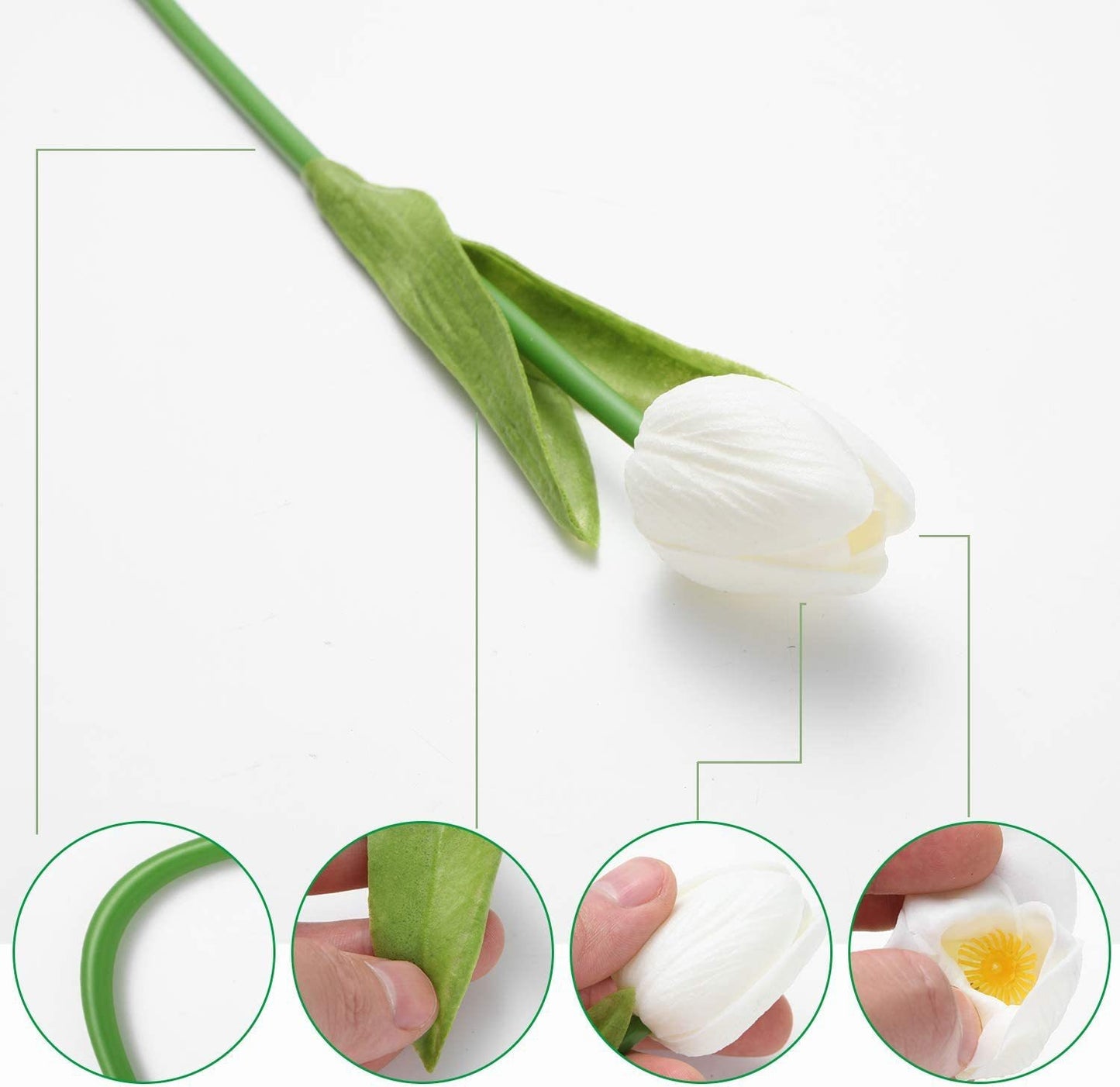 Tulip high-end simulation bride holding flowers in fresh and minimalist style, wedding photography props, fake flowers