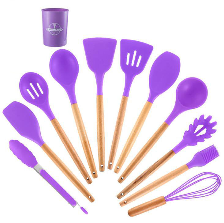 Silicone Kitchen Cooking Utensil Set  Standard Non-Stick Silica Heat Resistance Kitchen Tool Accessories