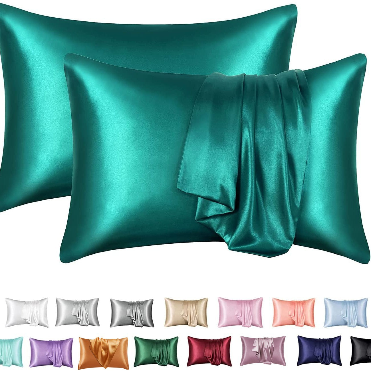 Simulation silk solid color polyester pillowcase envelope pillow pillow cases pillow pair multi-color