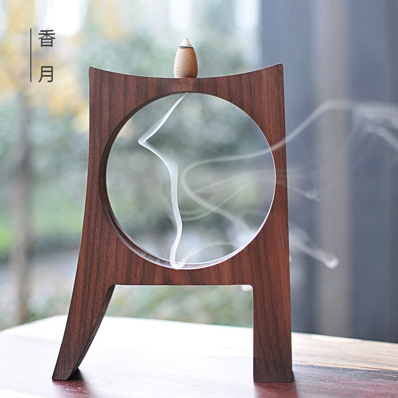 KEYBOX Wood Decoration Stick Incense Backflow Incense Burner Tea Ceremony Decoration Wooden Ornaments Crafts Home Furnishing