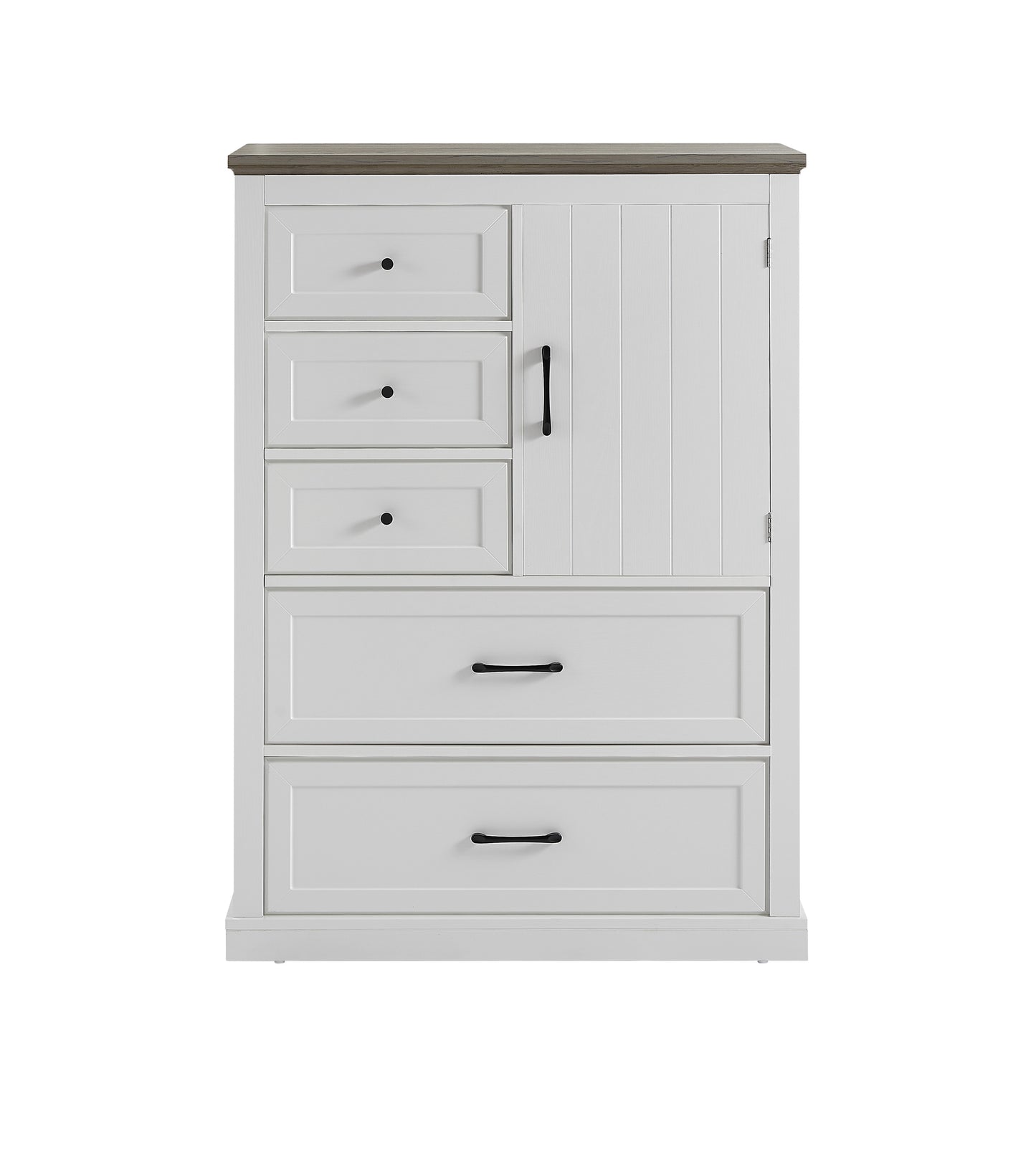 Farmhouse 5 drawer bedroom dressing table, high drawer cabinet white wooden bedroom dressing table.