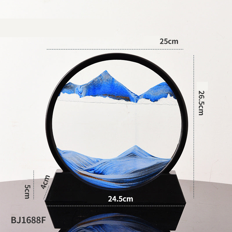 Creative 3D Glass Quicksand Painting Home Decoration Decoration Hourglass Living Room Office Decompression Quicksand Painting Decoration