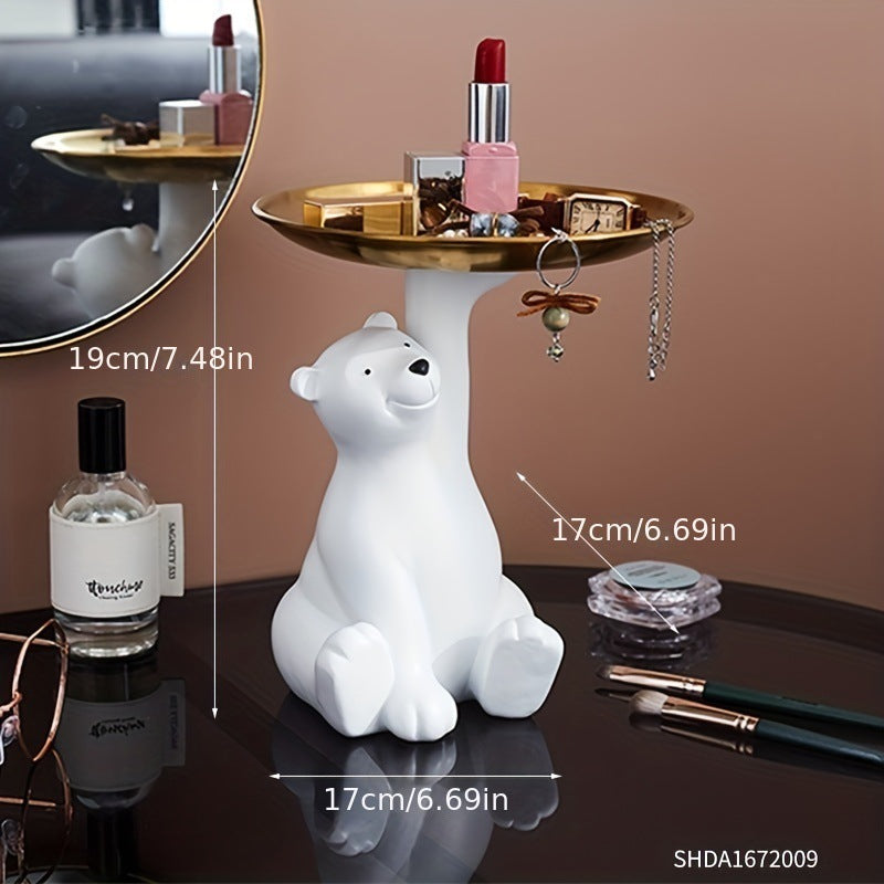 Polar bear landing storage ornament living room entrance key storage tray home TV cabinet decoration ornament