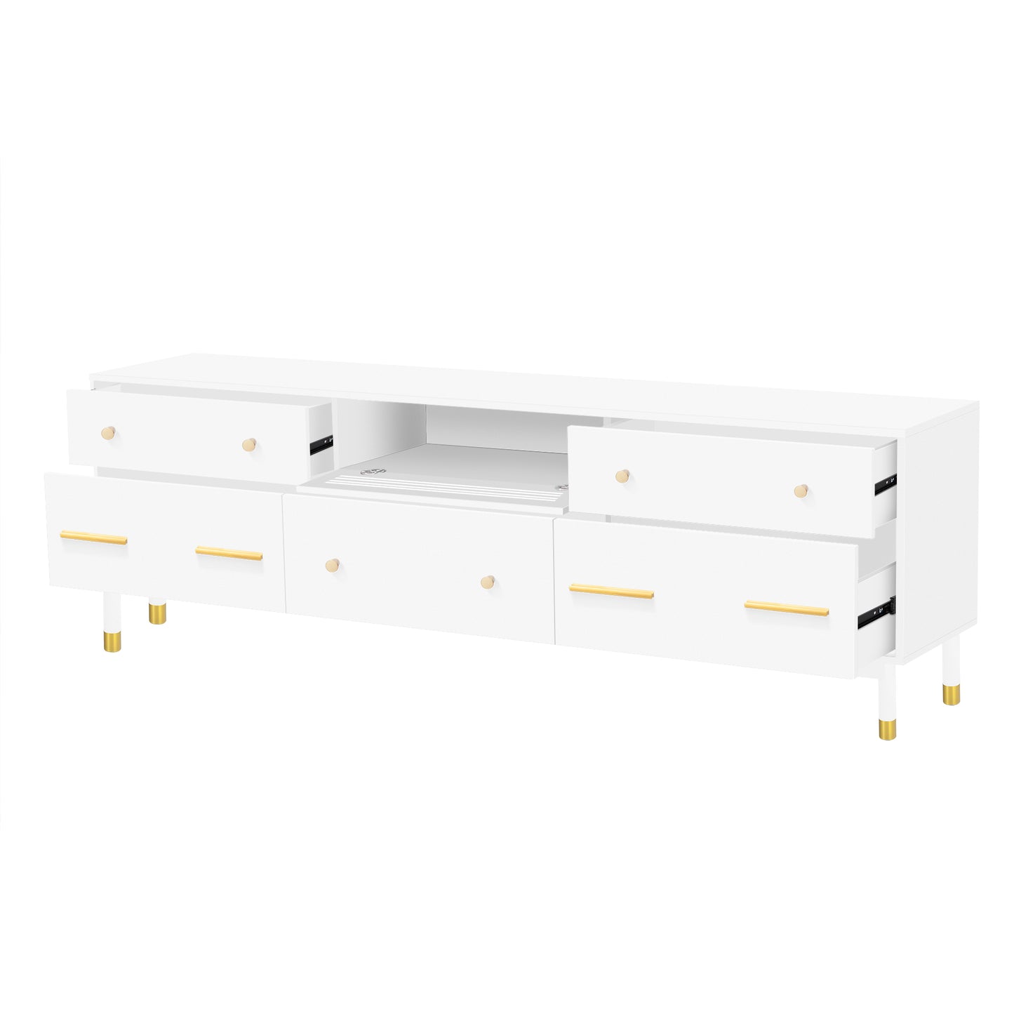 U-Can TV Stand for 75+ Inch TV Entertainment Center TV Media Console Table Modern TV Stand