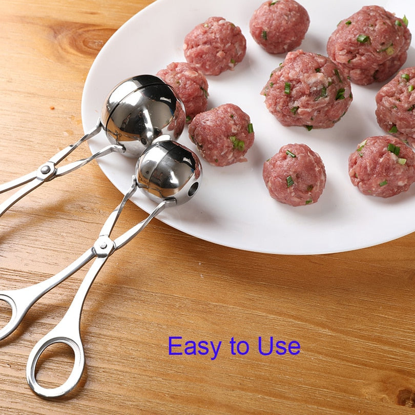 Convenient Kitchen Meatball Maker Stainless Steel Meatball Clip Fish Ball Rice Ball Making Mold Tool Kitchen Accessories