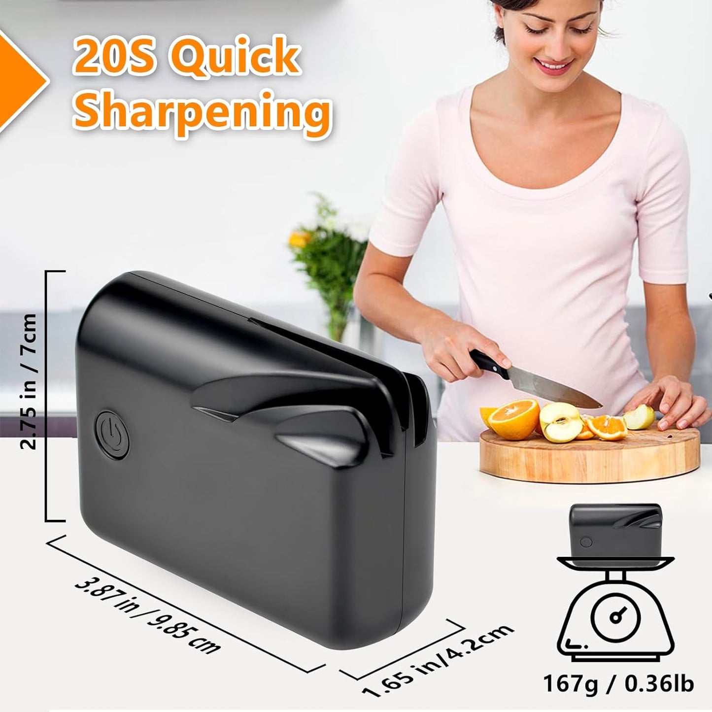 Electric Knife Sharpener, Professional Knife Sharpener for Home, Stages for Kitchen Knives Quick Sharpening & Polishing