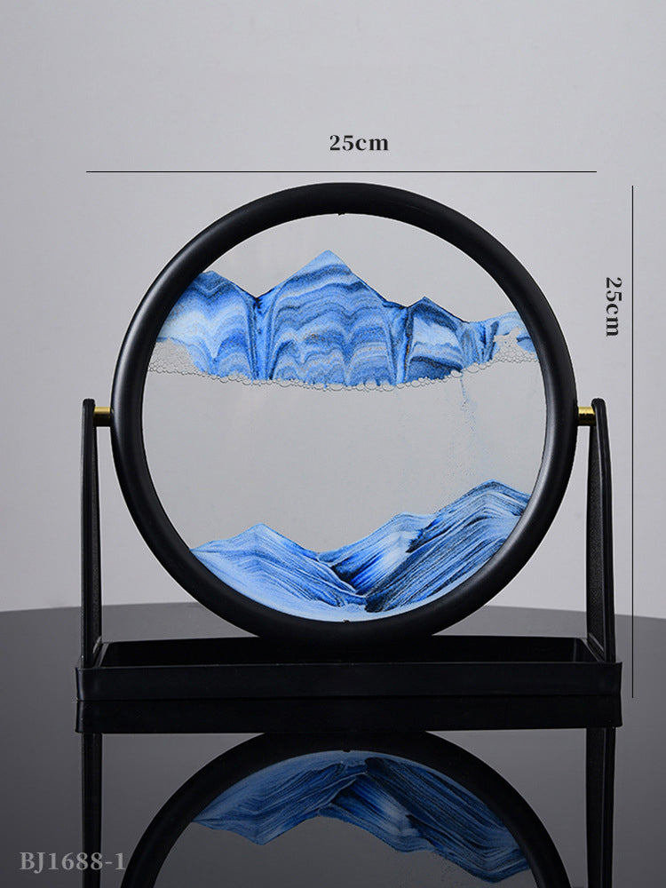 Creative 3D Glass Quicksand Painting Home Decoration Decoration Hourglass Living Room Office Decompression Quicksand Painting Decoration