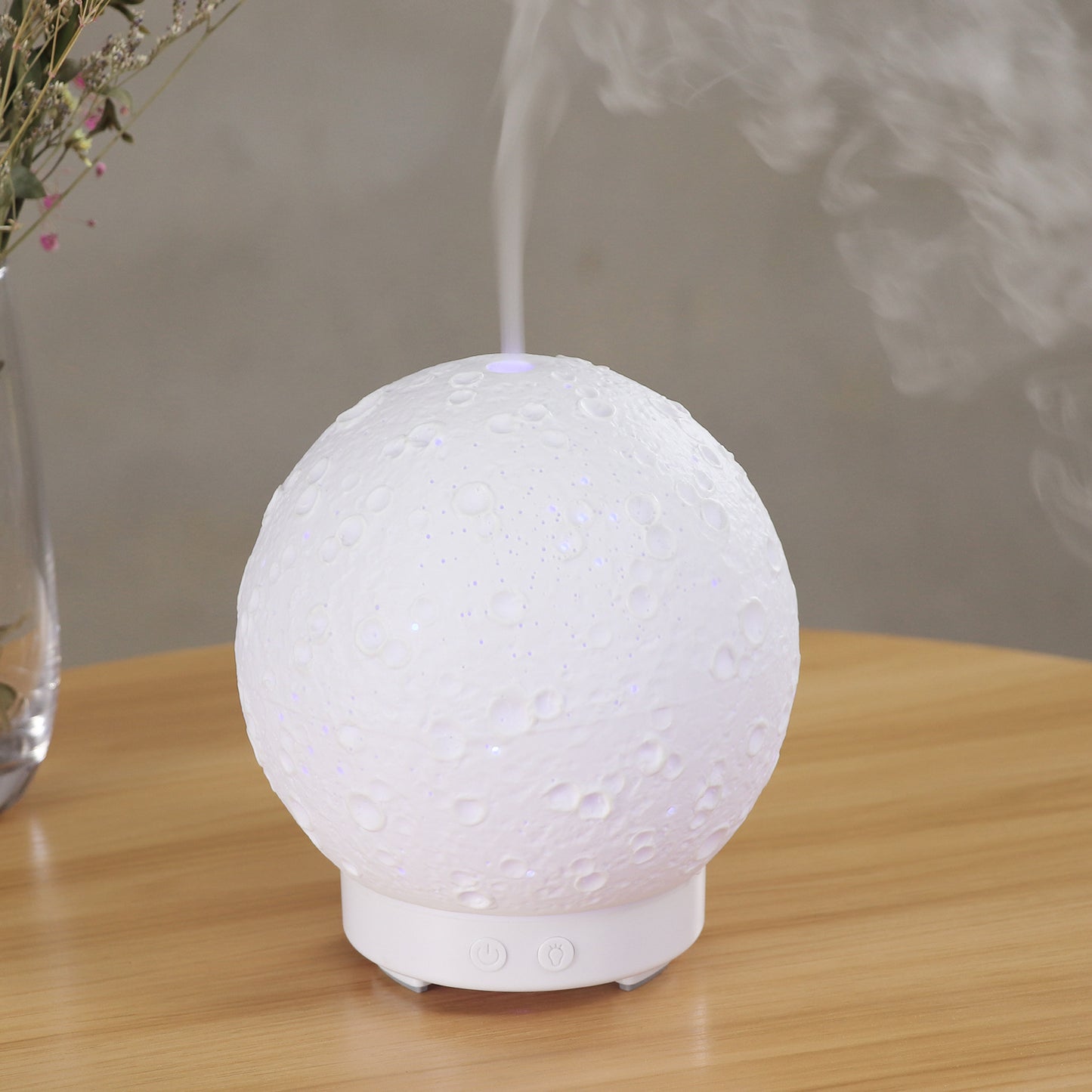 Creative Round Moon Ceramic Aroma Diffuser Humidifier Spray Desktop Ultrasonic Aroma Diffuser