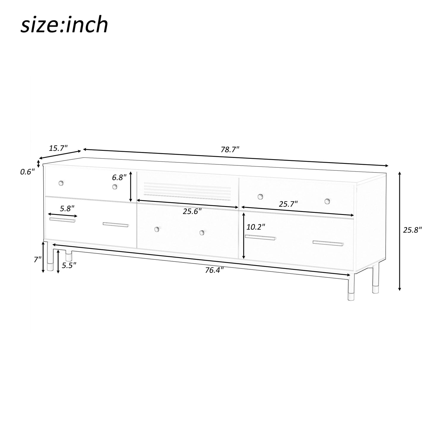 U-Can TV Stand for 75+ Inch TV Entertainment Center TV Media Console Table Modern TV Stand