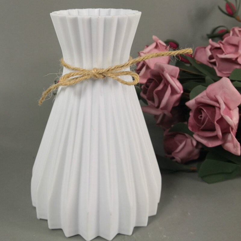 Plastic Vase European Style Home Decoration Vase Anti-ceramic Plastic Unbreakable Wedding Dried Flowers Plants Hydroponic Pots