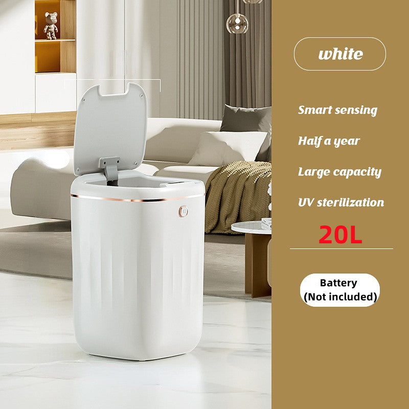 Xiaomi White Light Luxury Intelligent Sensor Garbage Can Home Living Room Silent Slow Drop Kitchen Touch-Free Open Lid Garbage Can