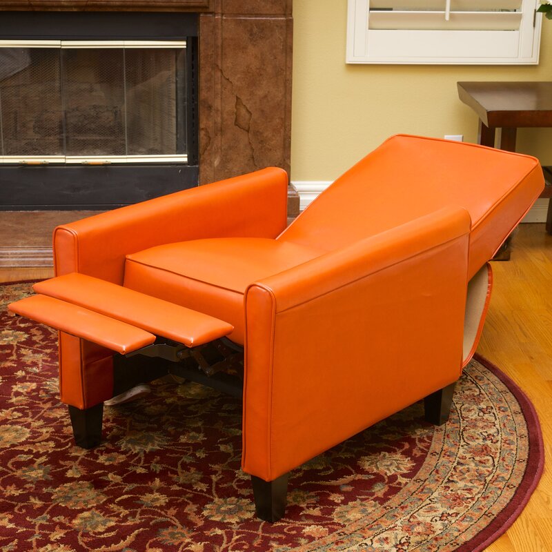 Recliner Push Back Chair for Elegant Home Décor Orange