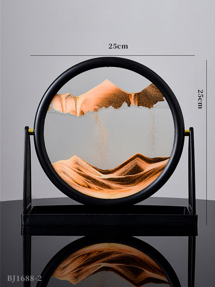 Creative 3D Glass Quicksand Painting Home Decoration Decoration Hourglass Living Room Office Decompression Quicksand Painting Decoration