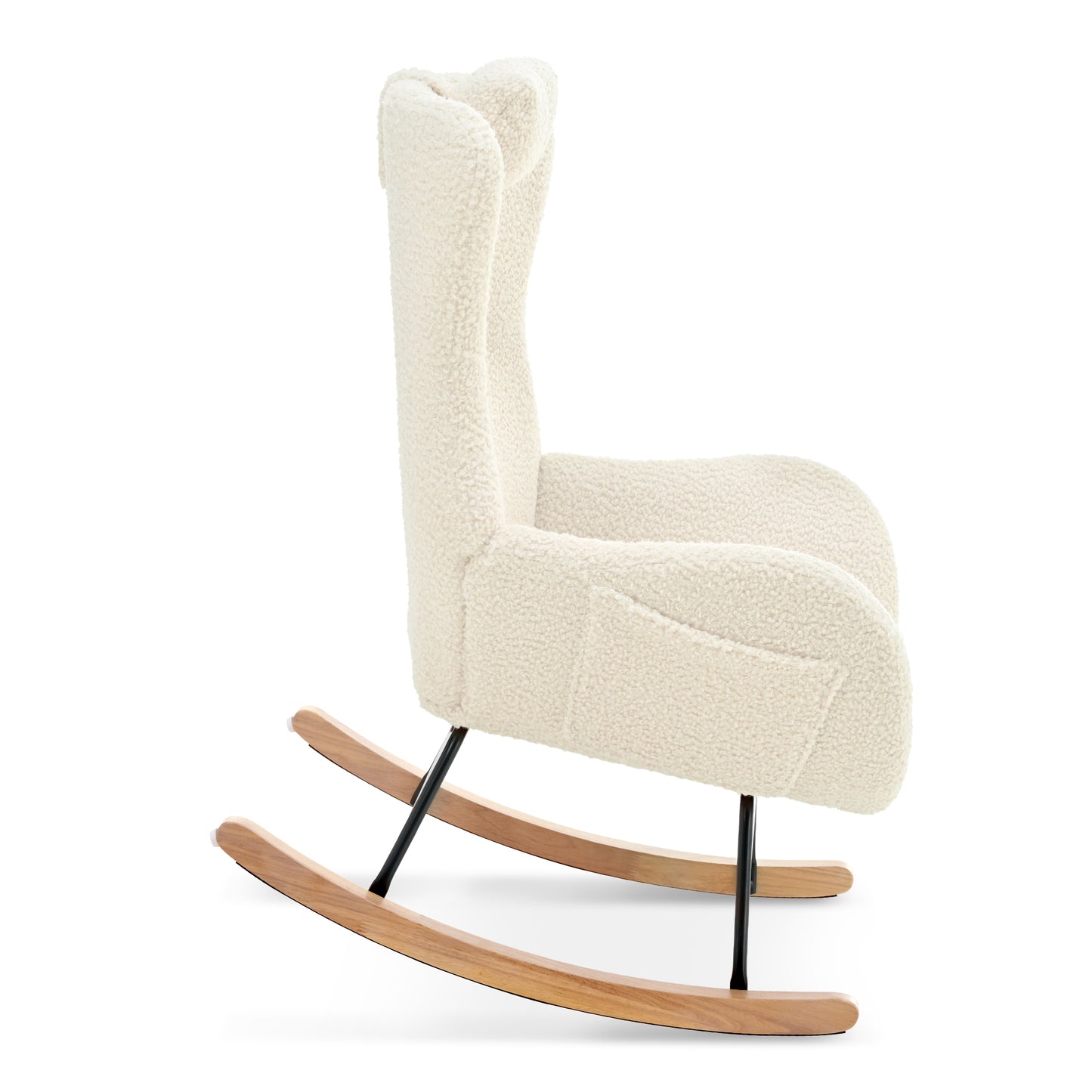 Rocking Chair - with rubber leg and cashmere fabric suitable for living room and bedroom