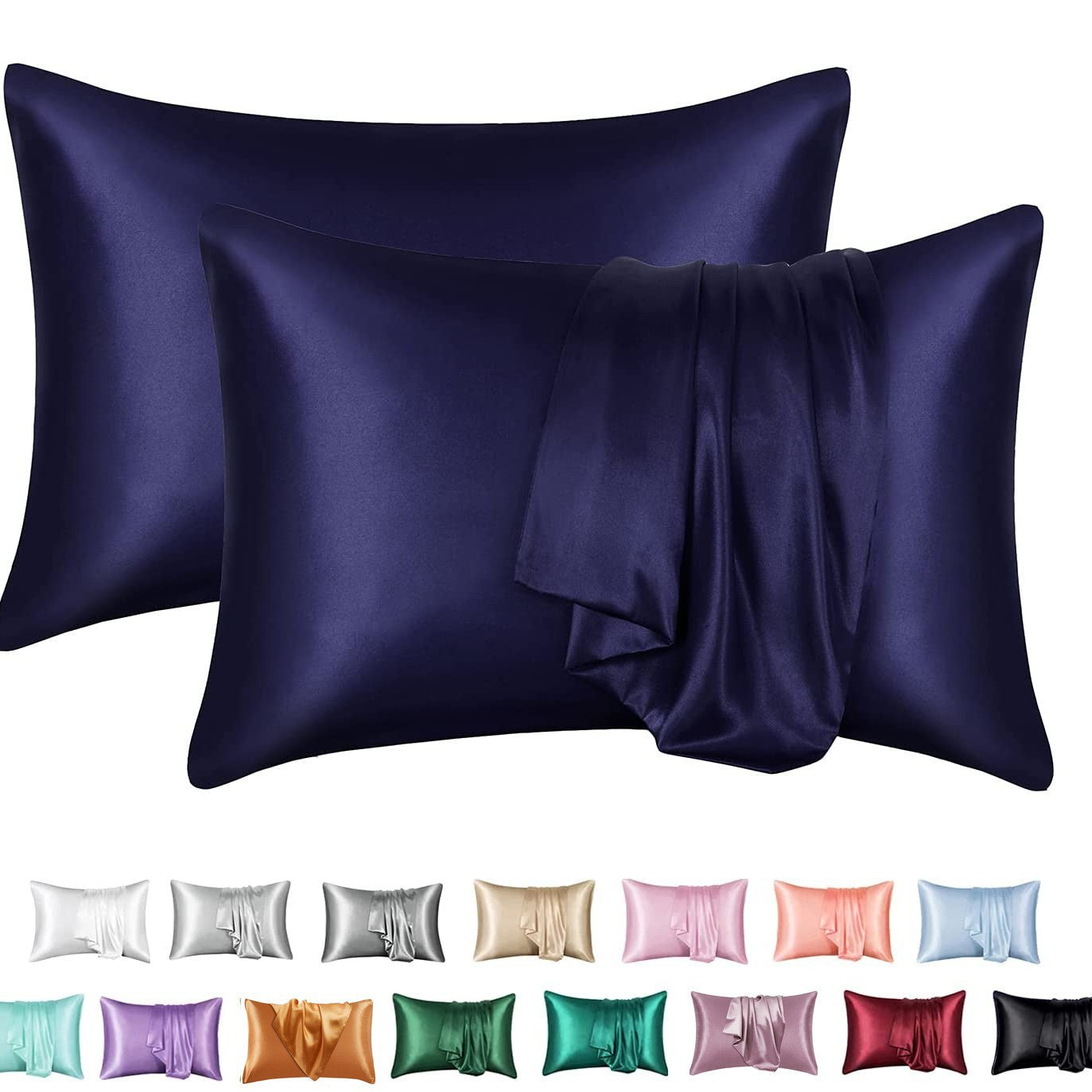 Simulation silk solid color polyester pillowcase envelope pillow pillow cases pillow pair multi-color