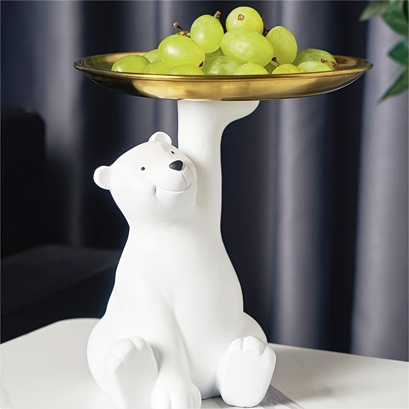 Polar bear landing storage ornament living room entrance key storage tray home TV cabinet decoration ornament