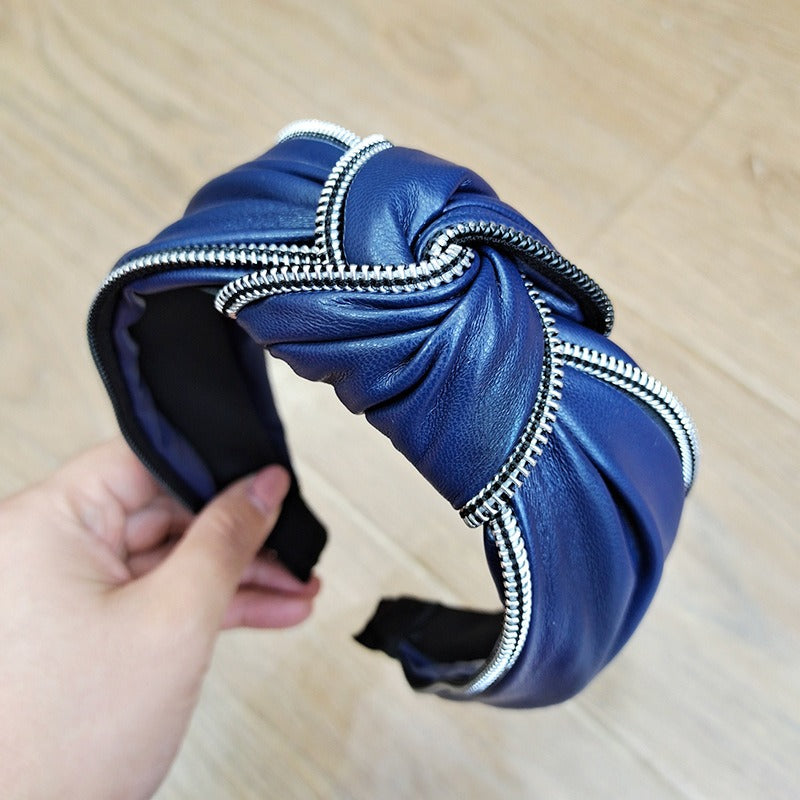 PU leather wide edge knotted hair accessories