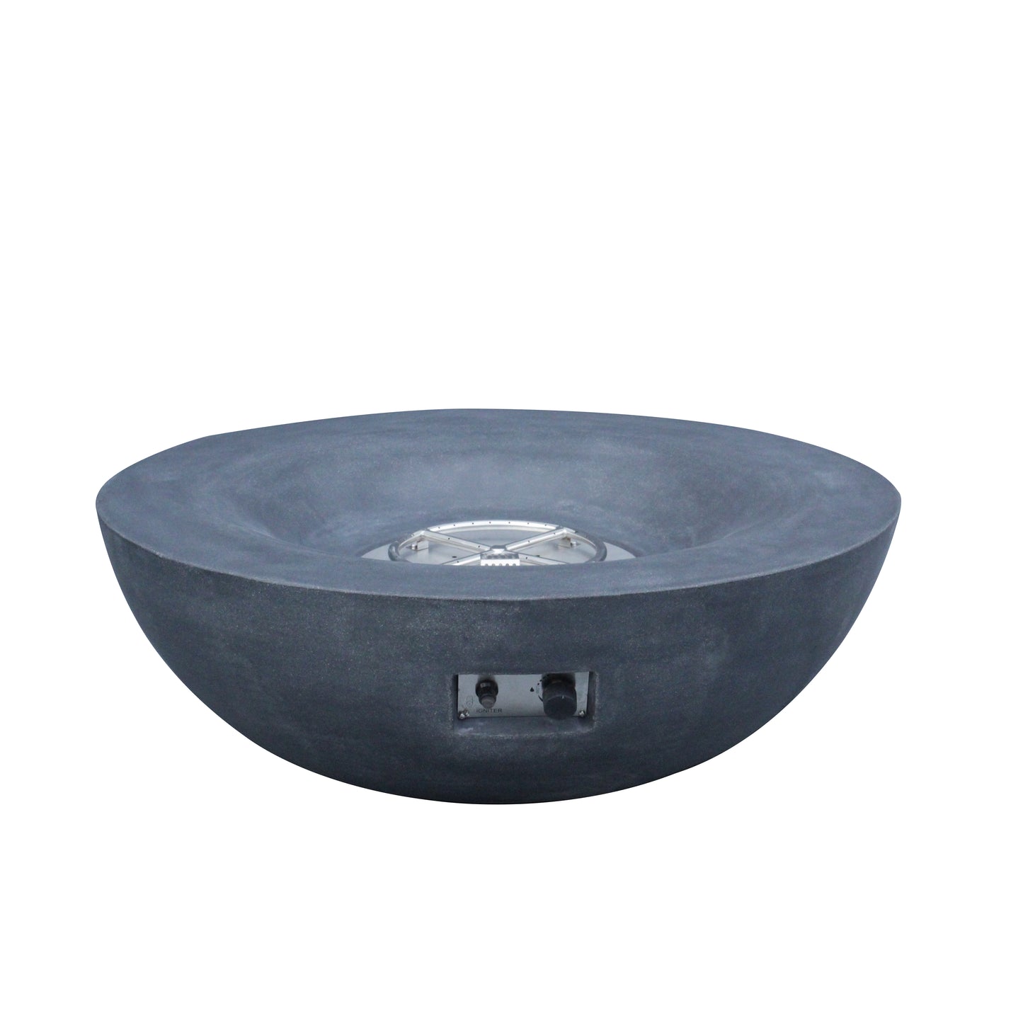 42 Inch Outdoor Concrete Propane gas Fire Pit bowl in Dark Gray color