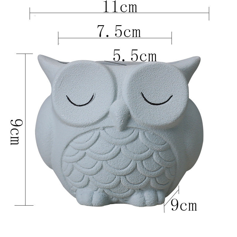 Flower pot ceramic indoor creative simple desktop small animal flower ornaments