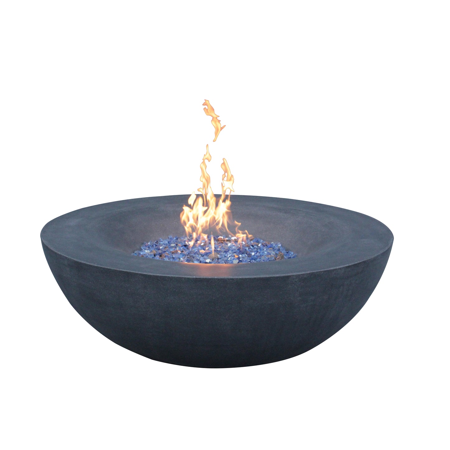 42 Inch Outdoor Concrete Propane gas Fire Pit bowl in Dark Gray color