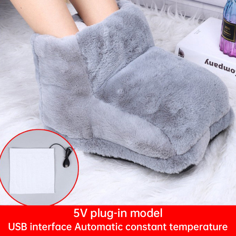 Electric Heater Foot Warmer USB Charging Fleece Soft Warm Foot Cover Washable Winter Feet Heating Pads For Home Bedroom Sleeping