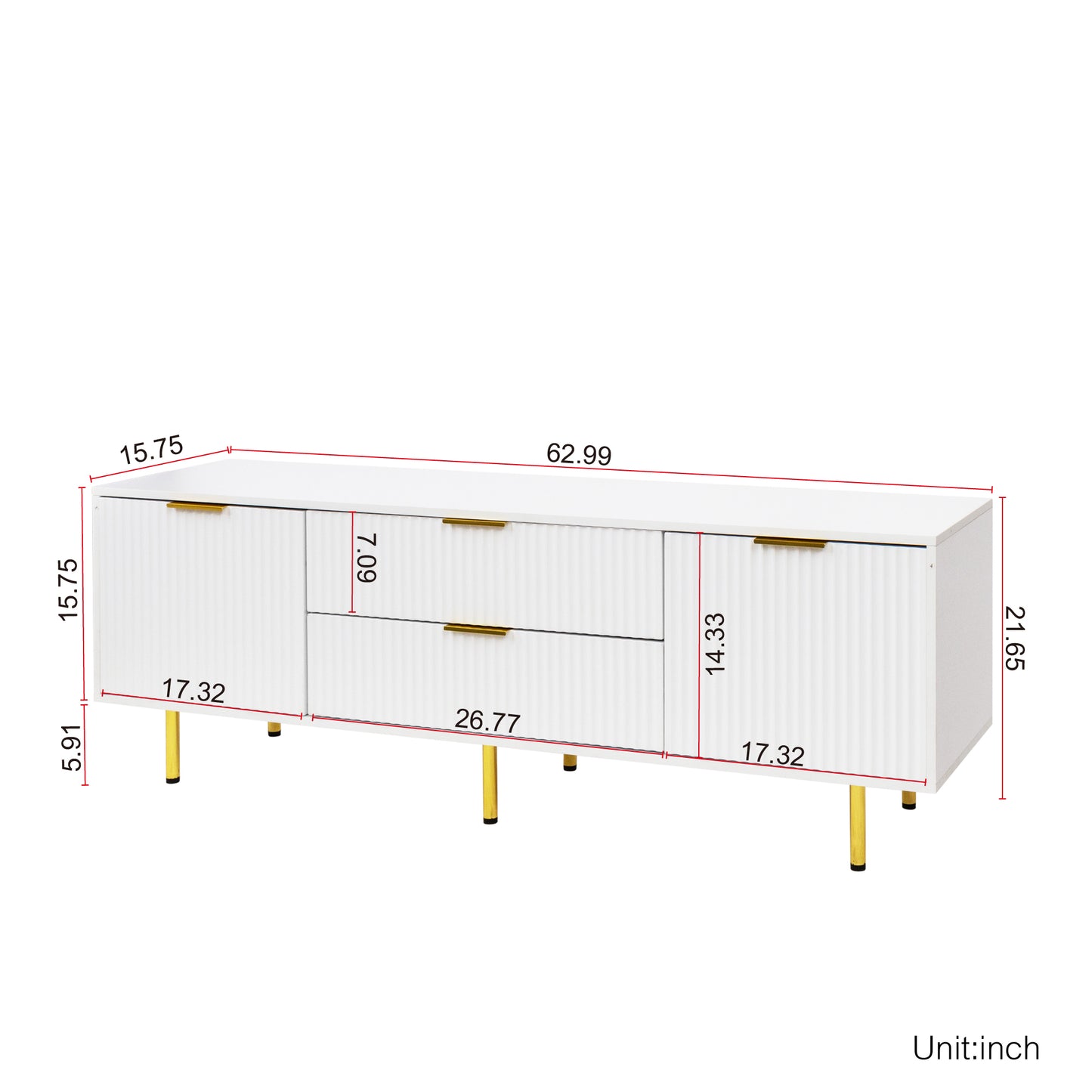 Modern warm white TV cabinet for Living Room Bedroom