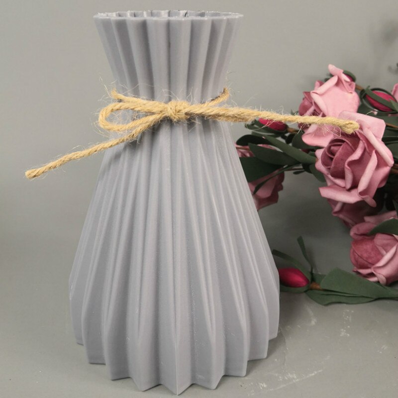 Plastic Vase European Style Home Decoration Vase Anti-ceramic Plastic Unbreakable Wedding Dried Flowers Plants Hydroponic Pots