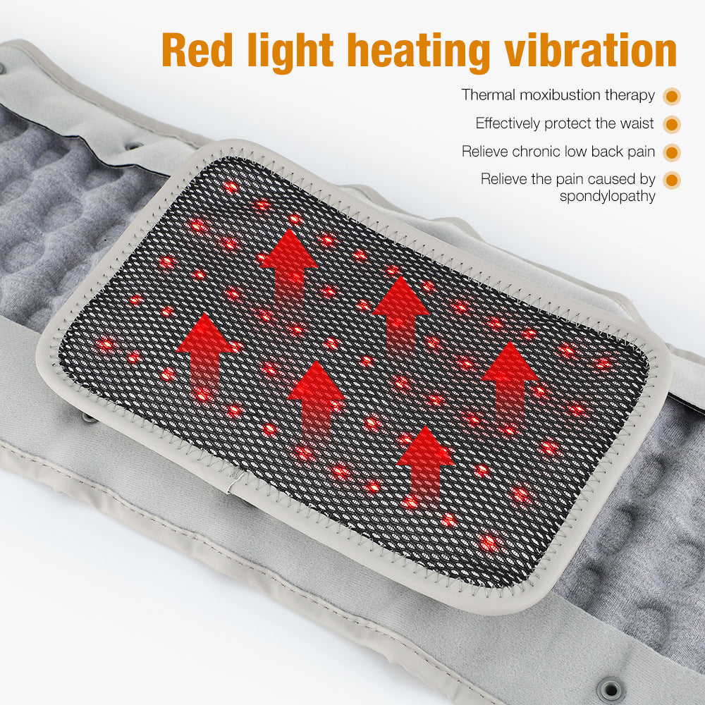 New Inflatable Electric Heating Belt Waist Fixed Support Vibration Massage Red Light Warm Heating Waist Protection