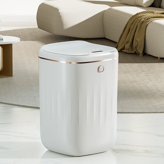 Xiaomi White Light Luxury Intelligent Sensor Garbage Can Home Living Room Silent Slow Drop Kitchen Touch-Free Open Lid Garbage Can