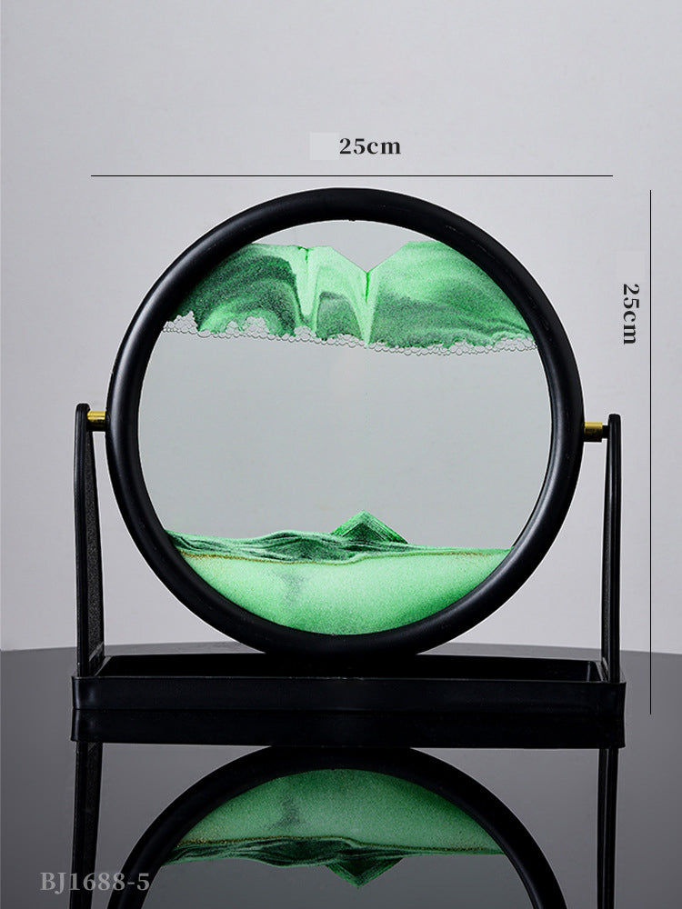 Creative 3D Glass Quicksand Painting Home Decoration Decoration Hourglass Living Room Office Decompression Quicksand Painting Decoration