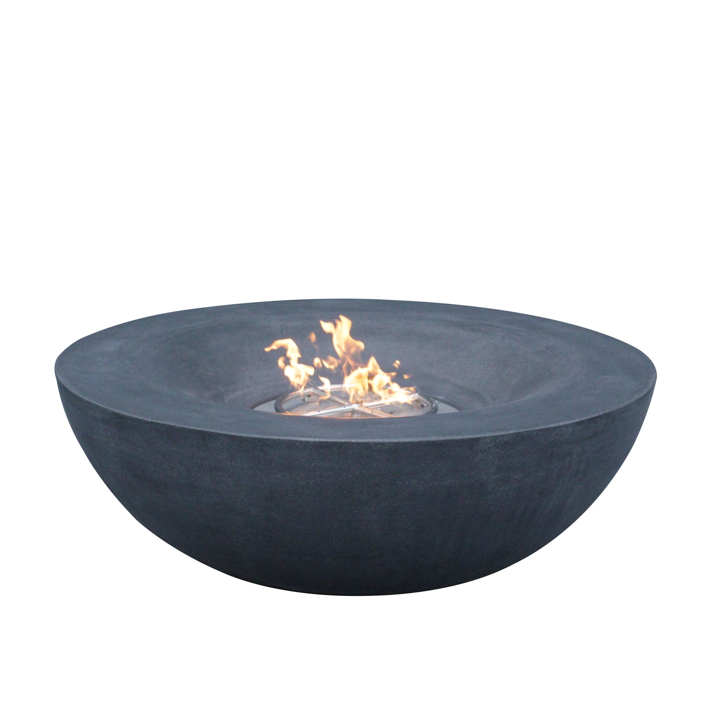 42 Inch Outdoor Concrete Propane gas Fire Pit bowl in Dark Gray color